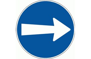 Vorschrift Signal Ø 60 cm (2.32) Fahrtrichtung rechts