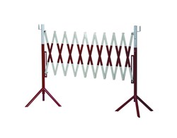 Scherengitter Stahl rot/weiss mit Laternenhalter, Höhe 115 cm