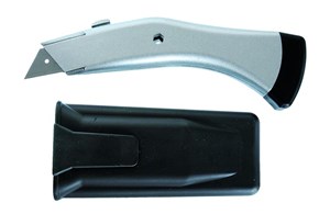 Asphalt Messer (gekröpft) mit einziehbarer Trapezklinge, Länge 180 mm