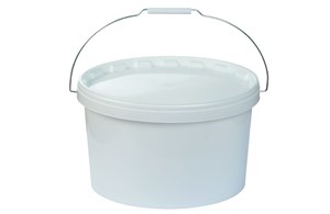 Oval-Eimer Kunststoff-weiss mit Deckel, 10,5 Liter