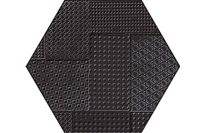 Materia Hexagon Dekor Schwarz