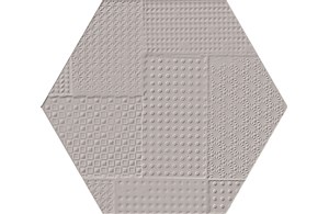 Materia Hexagon Dekor Aschgrau